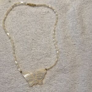 Elegant Butterfly Necklace in Cream